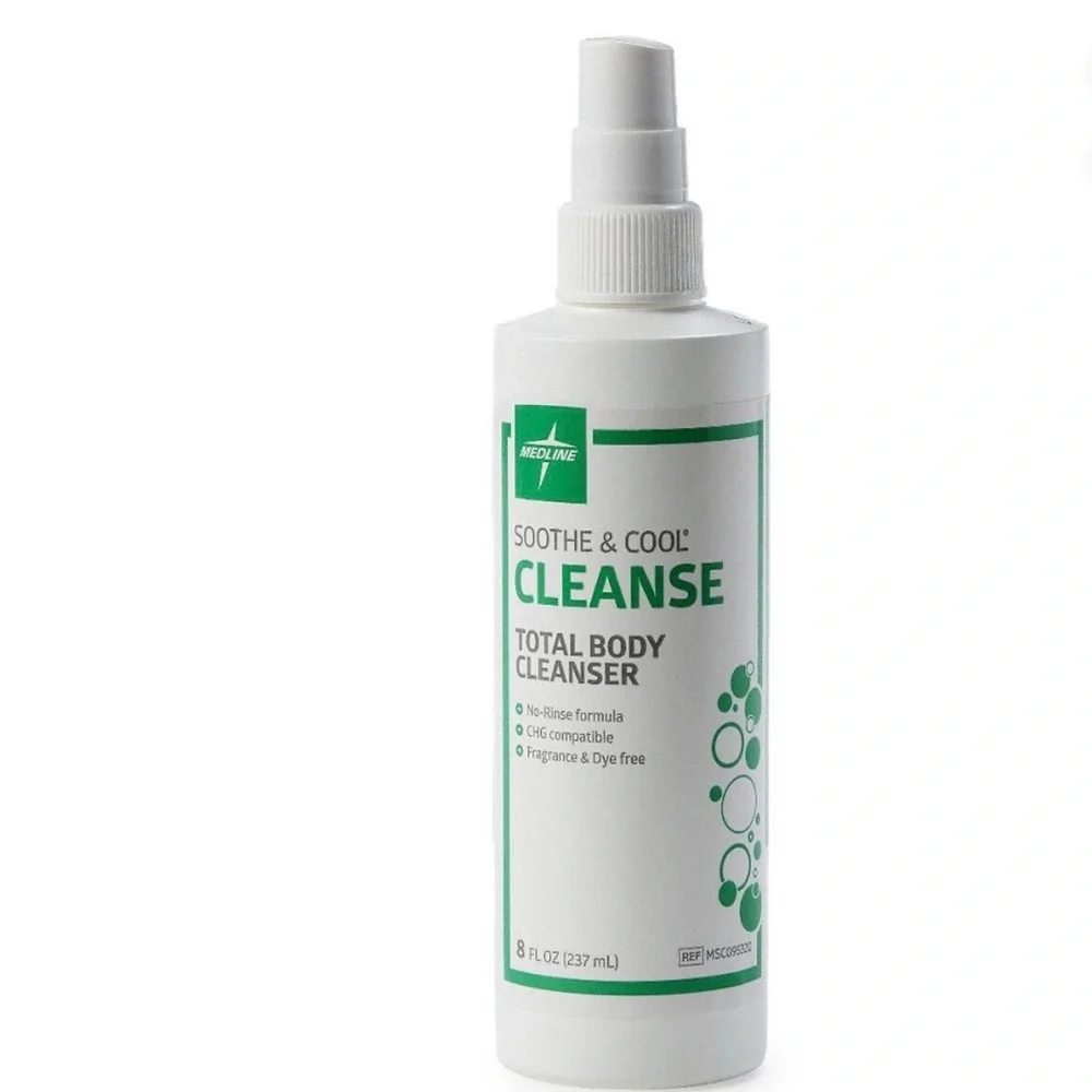 Medline Soothe & Cool Cleanse Total Body Cleanser No-rinse 8 fl oz Lot Of 4 NEW